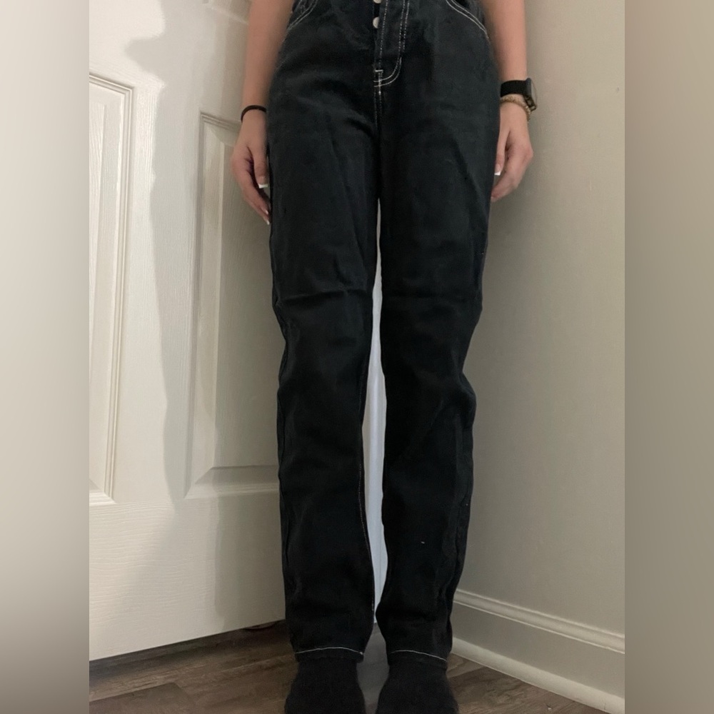 PAC Sun black high waisted straight leg pants